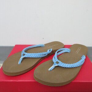 Cobian Leucadia Women Sandals Size 7 Blue Slip on Flip Flops Braided Slipper 244